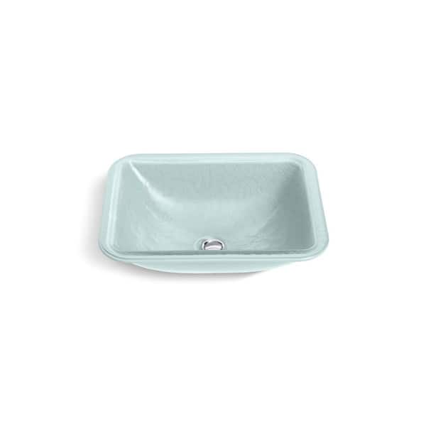 Kohler Yepsen 20" Rectangular Glass Undermount Bathroom Sink - Ice