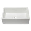 ALFI brand AB3018HS-W 30 inch White Reversible Smooth / Fluted Single Bowl Fireclay Farm Sink