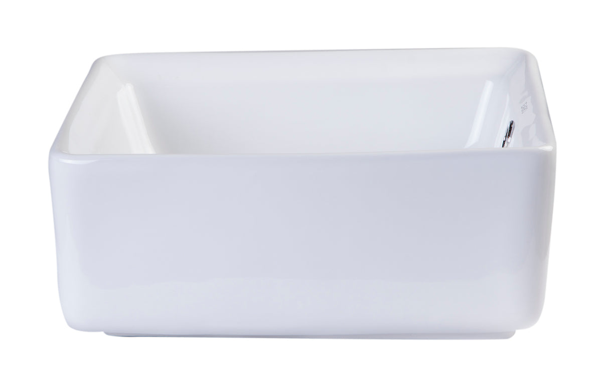 EAGO BA130 15" SQUARE CERAMIC ABOVE MOUNT BATHROOM BASIN VESSEL SINK