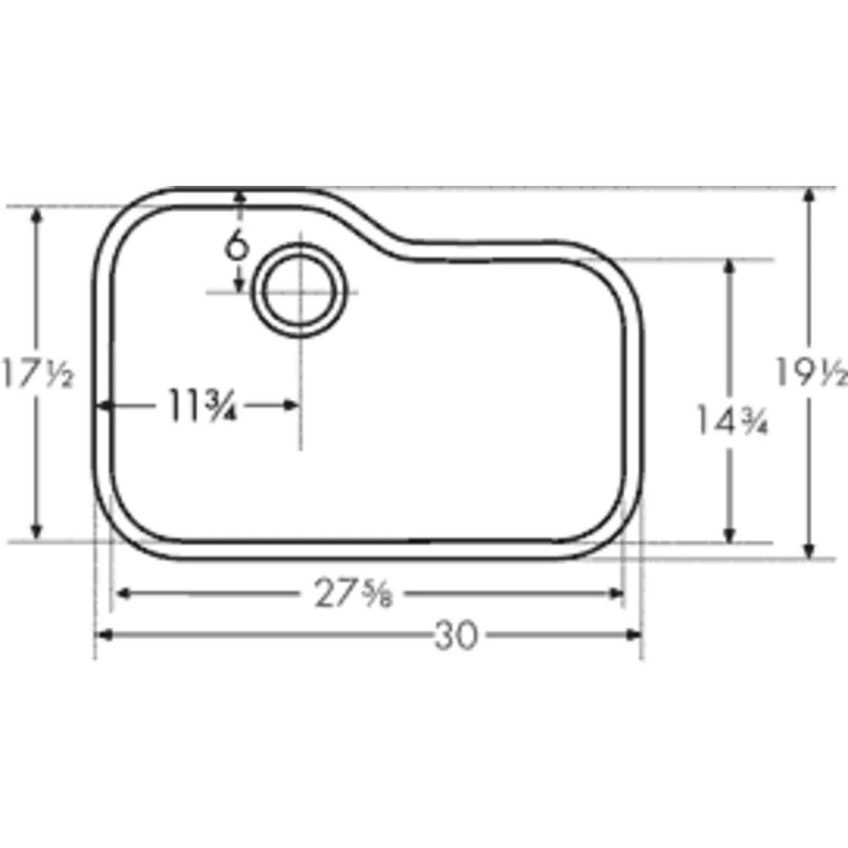 Franke Orca 30" x 19-1/2" Single Basin Undermount Fireclay Kitchen Sink ORK110-BT