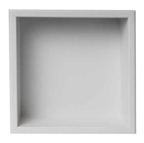 ALFI brand 12" x 12" White Matte Stainless Steel Square Single Shelf Bath Shower Niche