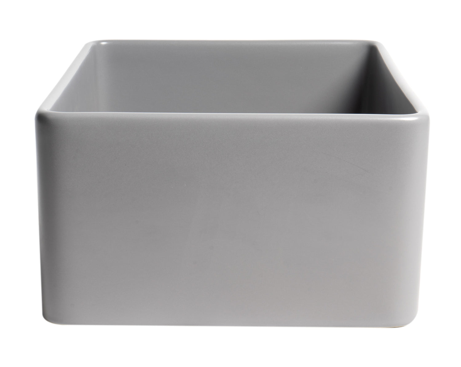 Gray Matte Smooth Apron 24" x 18" Single Bowl Fireclay Farm Sink