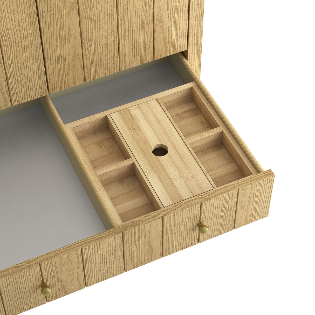 Hudson 30" Single Vanity, Light Natural Oak w/ 3 CM Lime Delight Silestone Top