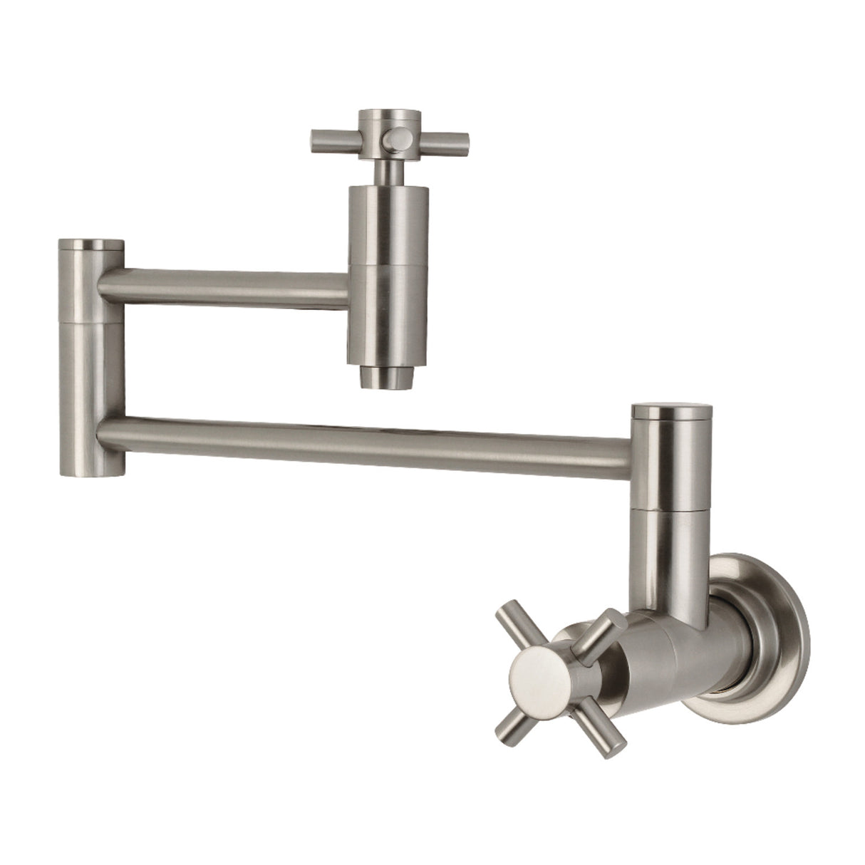 Kingston Brass KS8108DX Concord Wall Mount Pot Filler Kitchen Faucet, Brushed Nickel