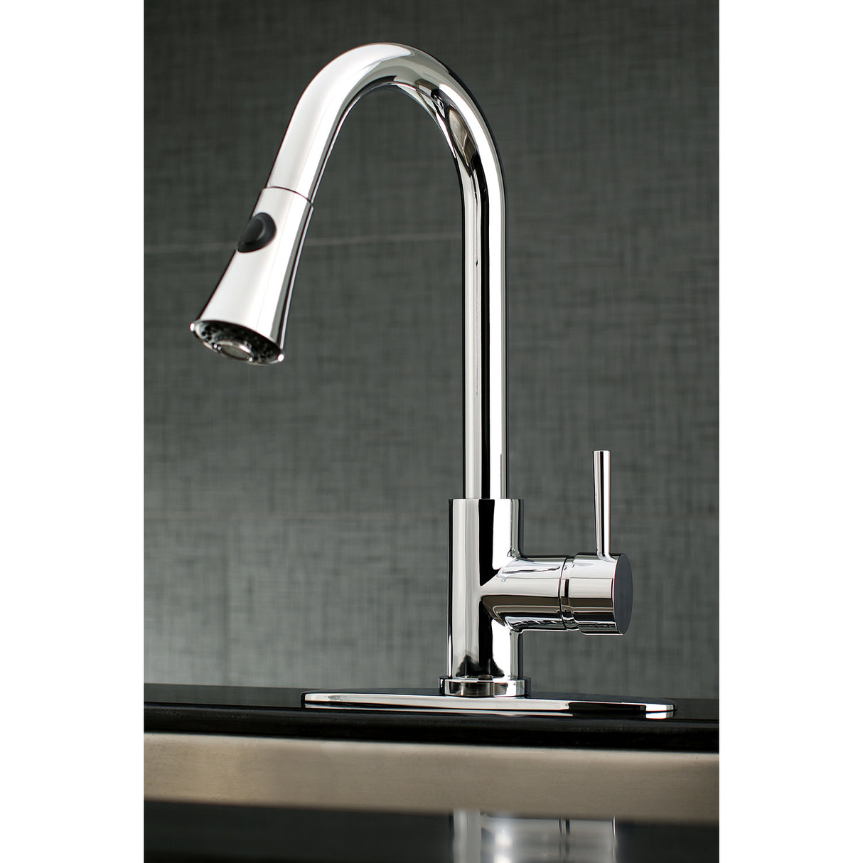 Gourmetier LS8721DL Concord Single-Handle Pull-Down Kitchen Faucet, Polished Chrome