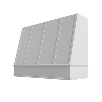 Oslo White Angled Hood with Strapping Flat Trim - 48" W x 36" H
