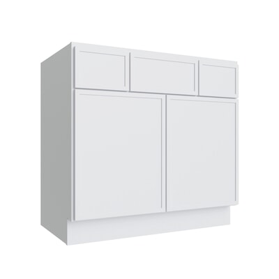Oslo White Vanity Sink Base - 36" W