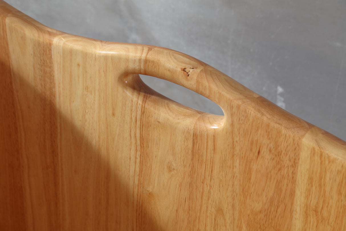 ALFI brand AB1187 57" Free Standing Rubber Wooden Soaking Bathtub with Headrest