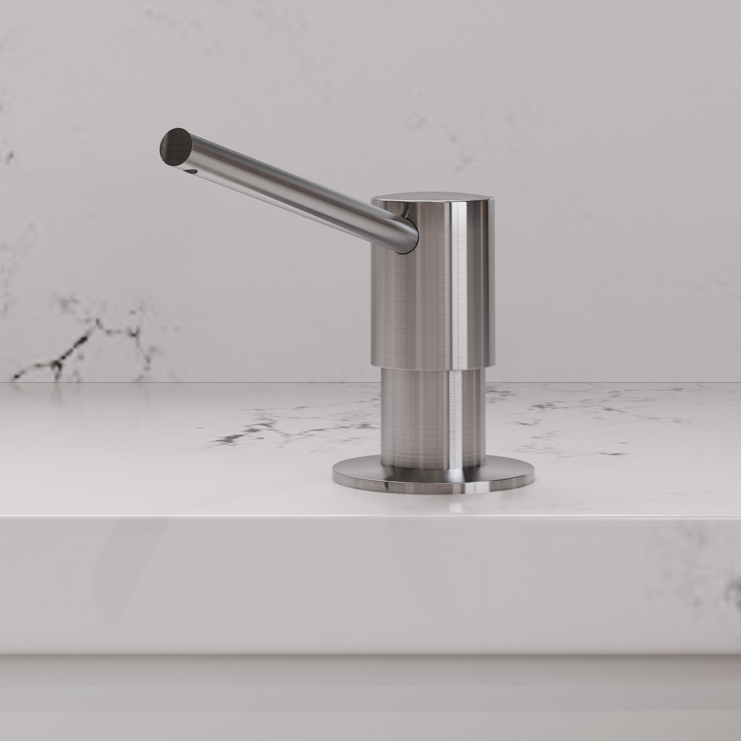 ALFI brand AB5006-BSS Modern Round Brushed Stainless Steel Soap Dispenser