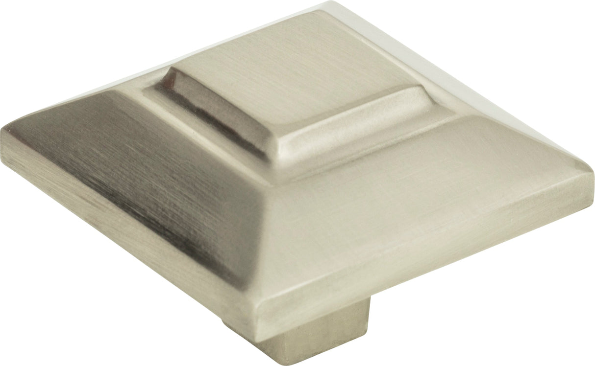 Atlas Homewares Trocadero Large Square Knob 1 1/2 Inch Brushed Nickel