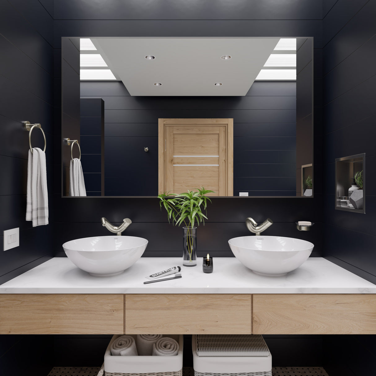 ALFI brand 12 x 12 Brushed Stainless Steel Square Single Shelf Bath Shower Niche