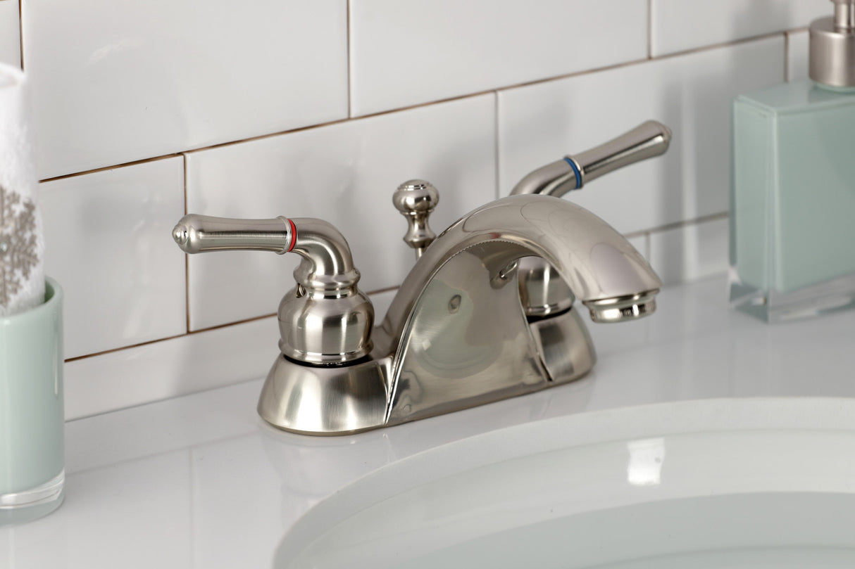 Kingston Brass KB2628 4 in. Centerset Bathroom Faucet, Brushed Nickel