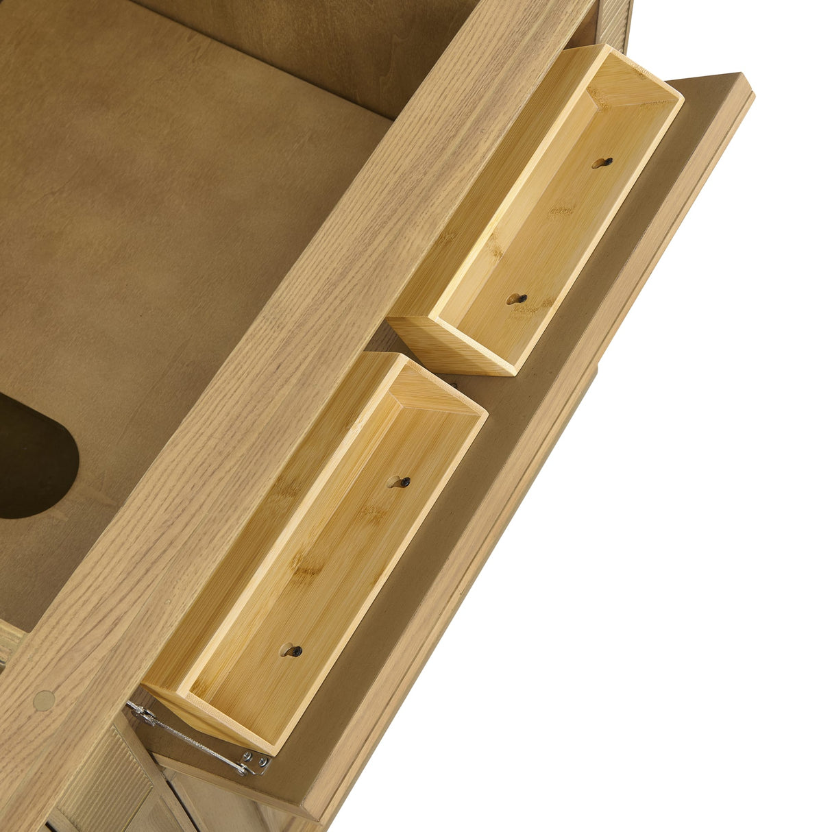 Lorelai 72" Double Vanity, Light Natural Oak, w/ 3 CM Siberian Silestone Top w/FreePower Wireless Charger