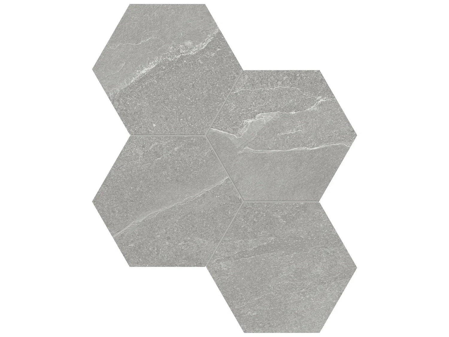 Anatolia Tile 6" Hex Nord Palladium 4501-0388-1 - 1 Sheet = .797 Sf" Palladium 6" Hexagon - premium natural stone mosaic tile from Anatolia Tile, available at PoshHaus showroom in Keene, NH
