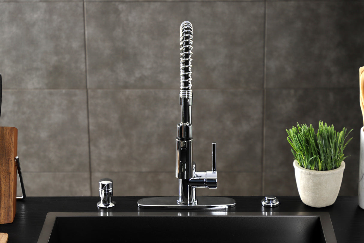 Gourmetier LS8771DL Concord Single-Handle Pre-Rinse Kitchen Faucet, Polished Chrome