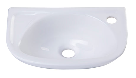 ALFI brand AB102 Small White Wall Mounted Porcelain Bathroom Sink Basin