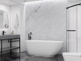 ANZZI FT-AZ401-59 Ami 59 in. Acrylic Flatbottom Freestanding Bathtub in White