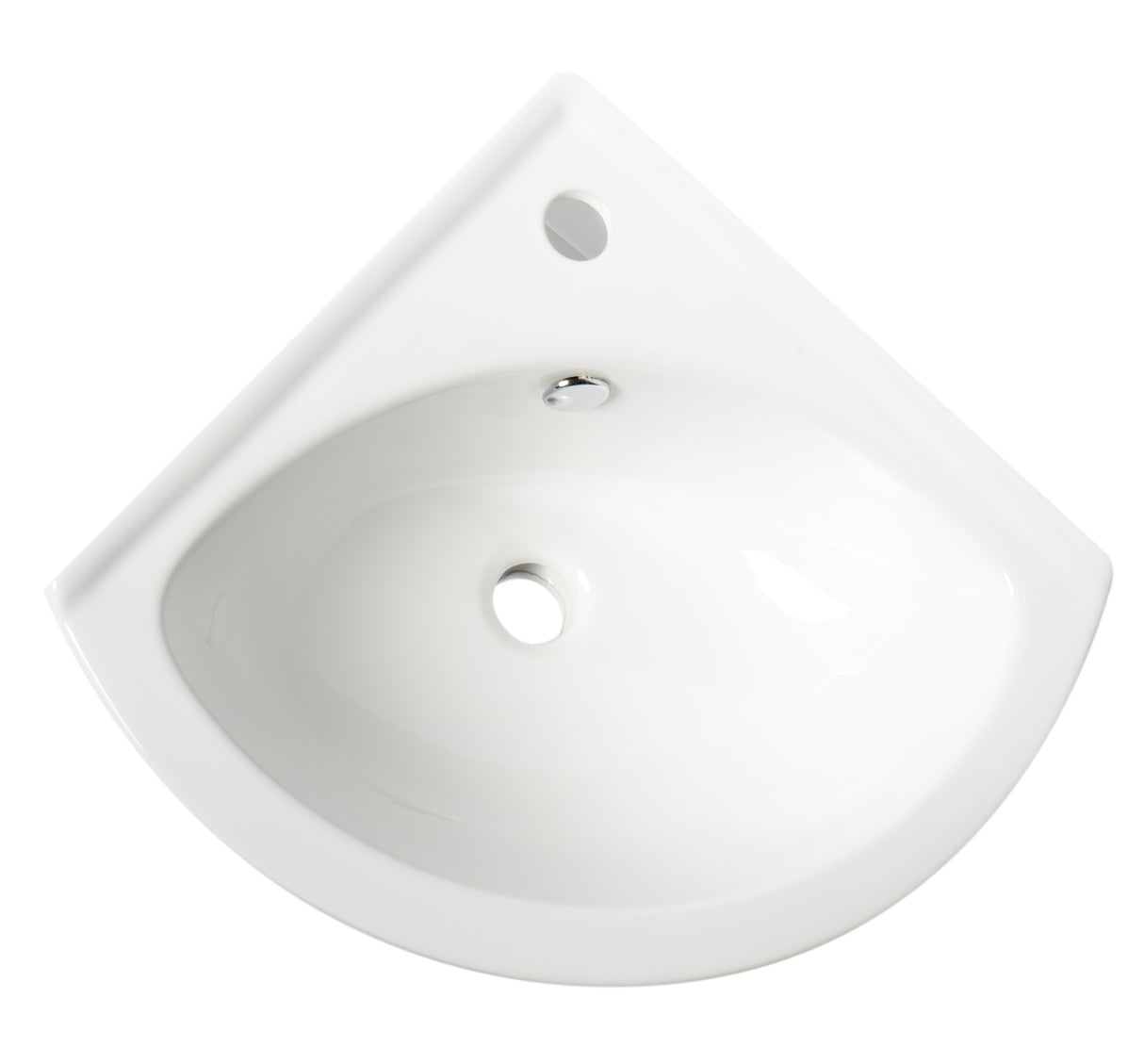 ALFI brand ABC120 White 22" Corner Wall Mounted Ceramic Sink with Faucet Hole
