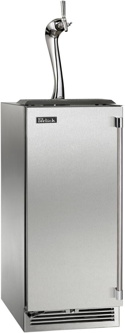 Perlick 15" Signature Series Indoor Beer Dispenser with Adara Dispenser in Stainless Steel, Left Hinge (HP15TS-4-1L-1A) Beer Dispensers Perlick