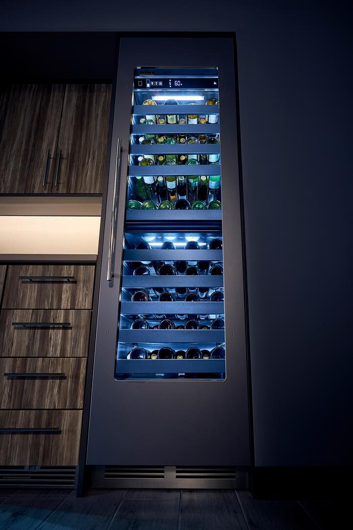Perlick 24-Inch Built-In Single Zone Wine Cooler with 94 Bottle Capacity, Panel Ready, with Glass Window Opening, Star-K Certification (CR24W-1-4L & CR24W-1-4R)