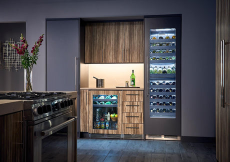 Perlick 24-Inch Built-In Single Zone Wine Cooler with 94 Bottle Capacity, Panel Ready, with Glass Window Opening, Star-K Certification (CR24W-1-4L & CR24W-1-4R)