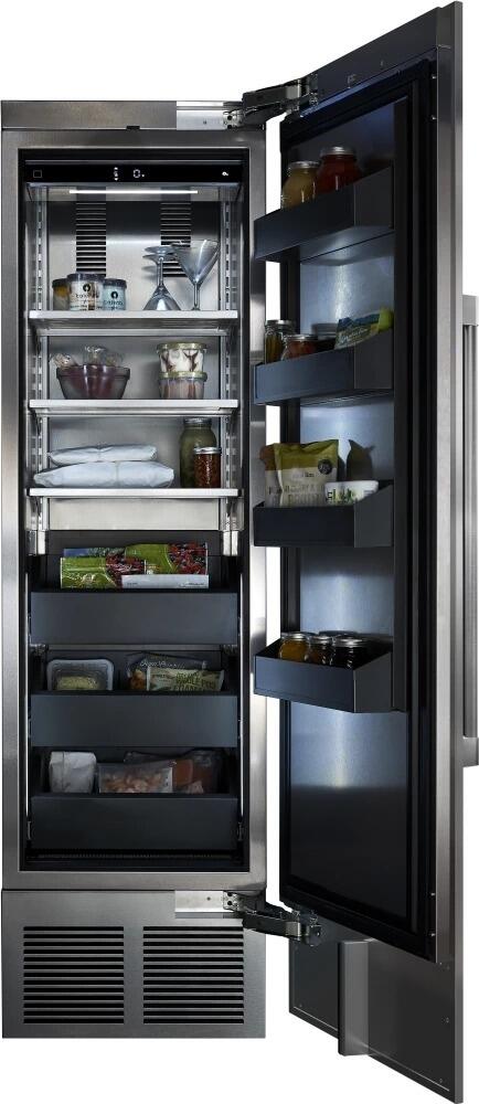 Perlick 24-Inch Built-In Upright Counter Depth Freezer Set with Door Panel in Stainless Steel, Toe Kick, and Pro Handle