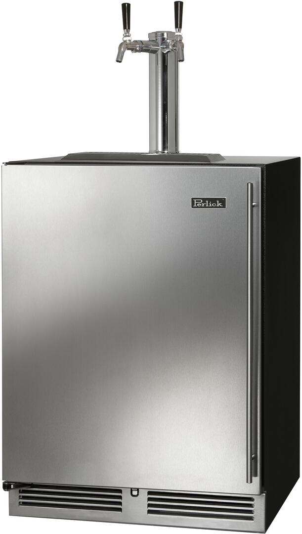 Perlick 24" C-Series Indoor Beer Dispenser with 5.2 cu. ft. Capacity in Stainless Steel (HC24TB-4-1L-2) Beverage Centers Perlick