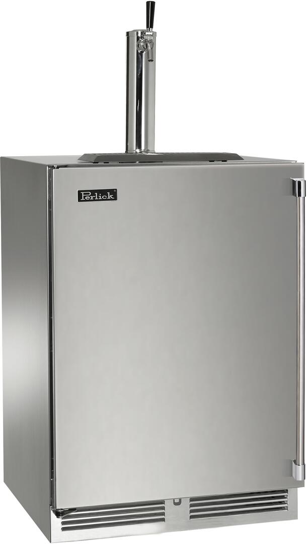 Perlick 24" Signature Series Indoor Beer Dispenser with 5.2 cu. ft. Capacity in Stainless Steel (HP24TS-4-1L-1) Beverage Centers Perlick
