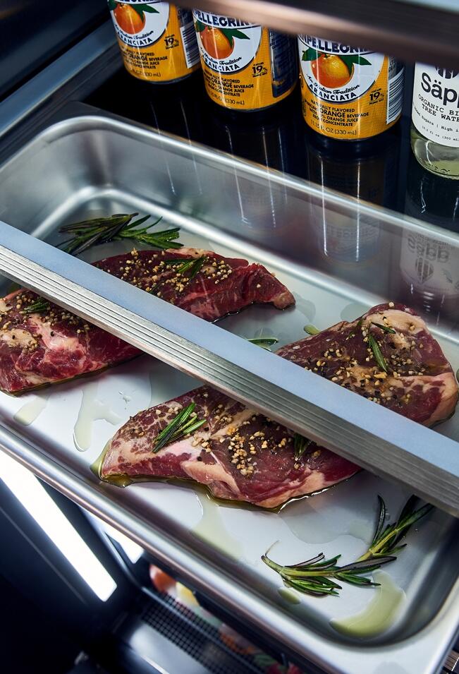 Perlick 48-Inch Side-by-Side Column Refrigerator Set with Door Panel in Stainless Steel, Toe Kick, and Pro Handle