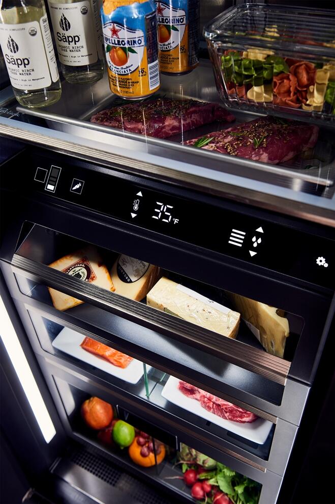 Perlick 48-Inch Side-by-Side Column Refrigerator Set with Door Panel in Stainless Steel, Toe Kick, and Pro Handle