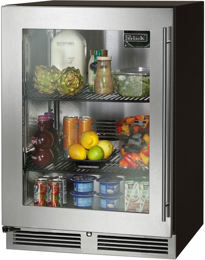 Perlick C Series 24" Built-In Counter Depth Compact Refrigerator with 5.2 cu. ft. Capacity in Stainless Steel (HC24RB-4-3L) Beverage Centers Perlick