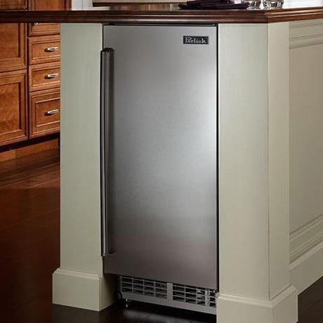 Perlick Series 15-Inch Outdoor Undercounter Ice Maker with 55 lbs, Panel Ready with Stainless Steel Interior, Reversible Hinge (H50IMW)