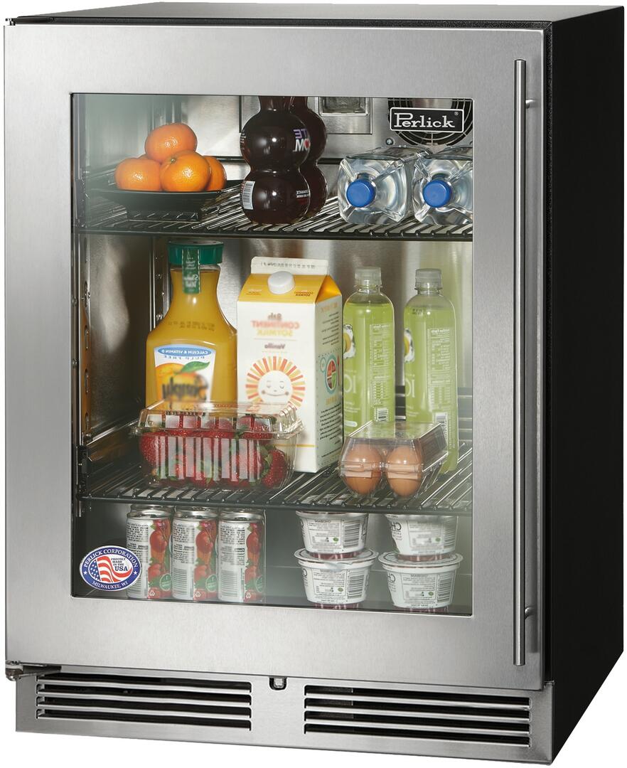 Perlick Series 24" Built-In Counter Depth Compact Refrigerator with 4.8 cu. Ft in Stainless Steel (HA24RB43L) Beverage Centers Perlick