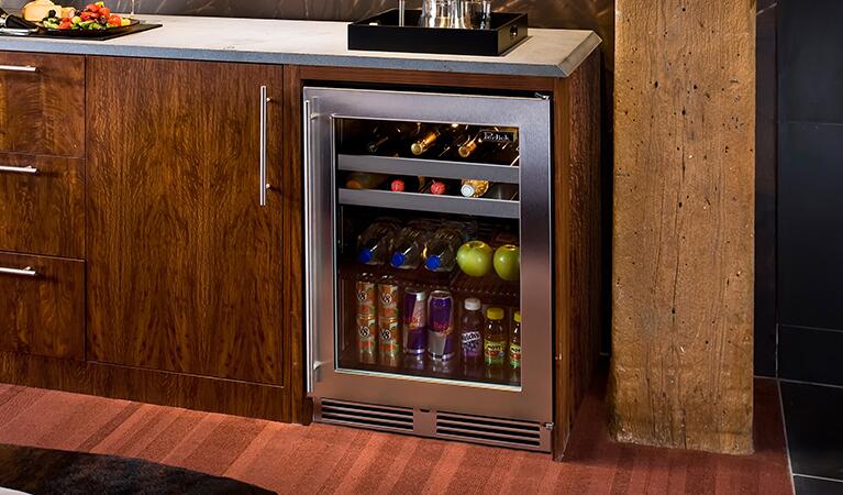 Perlick Series 24-Inch Built-In Beverage Center with 4.8 cu. ft. Capacity in Stainless Steel with Glass Door (HA24BB-4-3L & HA24BB-4-3R)