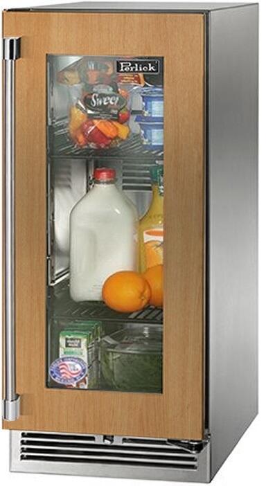 Perlick Signature Series 15" Built-In Counter Depth Compact Refrigerator with 2.8 cu. ft. Capacity, Panel Ready with Glass Door (HP15RS-4-4L & HP15RS-4-4R) Refrigerators Perlick No Right 