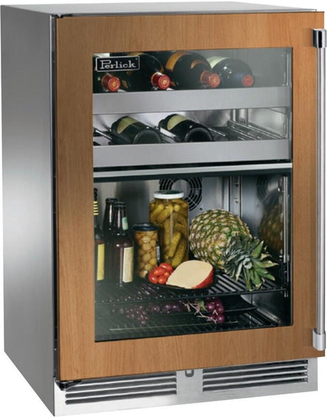 Perlick Signature Series 24" 5 cu. ft. Capacity Built-In Glass Door Beverage Center with 5 cu. ft. Capacity in Panel Ready (HP24CS-4-4L) Beverage Centers Perlick