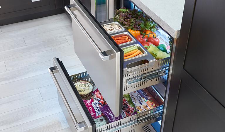 Perlick Signature Series 24-Inch Built-In Counter Depth Drawer Refrigerator with 5.2 cu. ft. Capacity in Stainless Steel (HP24RS-4-5)