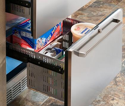 Perlick Signature Series 24-Inch Built-In Drawer Counter Depth Compact Freezer with 5.2 cu. ft. Capacity in Stainless Steel (HP24FS-4-5)