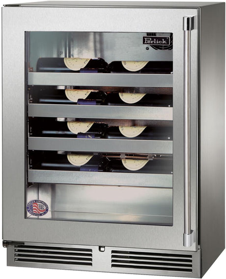 Perlick Signature Series 24" Built-In Single Zone Wine Cooler with 20 Bottle Capacity in Stainless Steel (HH24WS-4-3L) Beverage Centers Perlick 