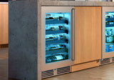 Perlick Signature Series 24-Inch Built-In Single Zone Wine Cooler with 20 Bottle Capacity in Stainless Steel with Glass Door (HH24WS-4-3L & HH24WS-4-3R)