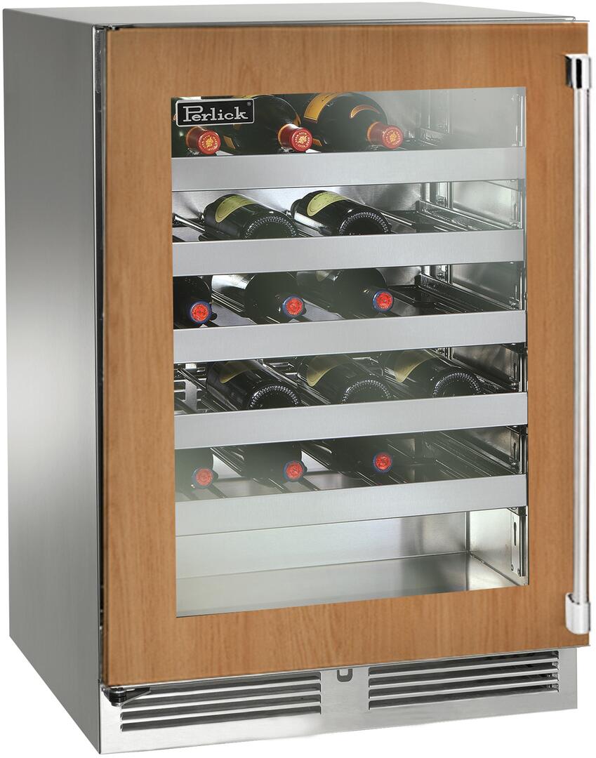 Perlick Signature Series 24" Built-In Single Zone Wine Cooler with 45 Bottle Capacity in Panel Ready (HP24WS-4-4L) Beverage Centers Perlick