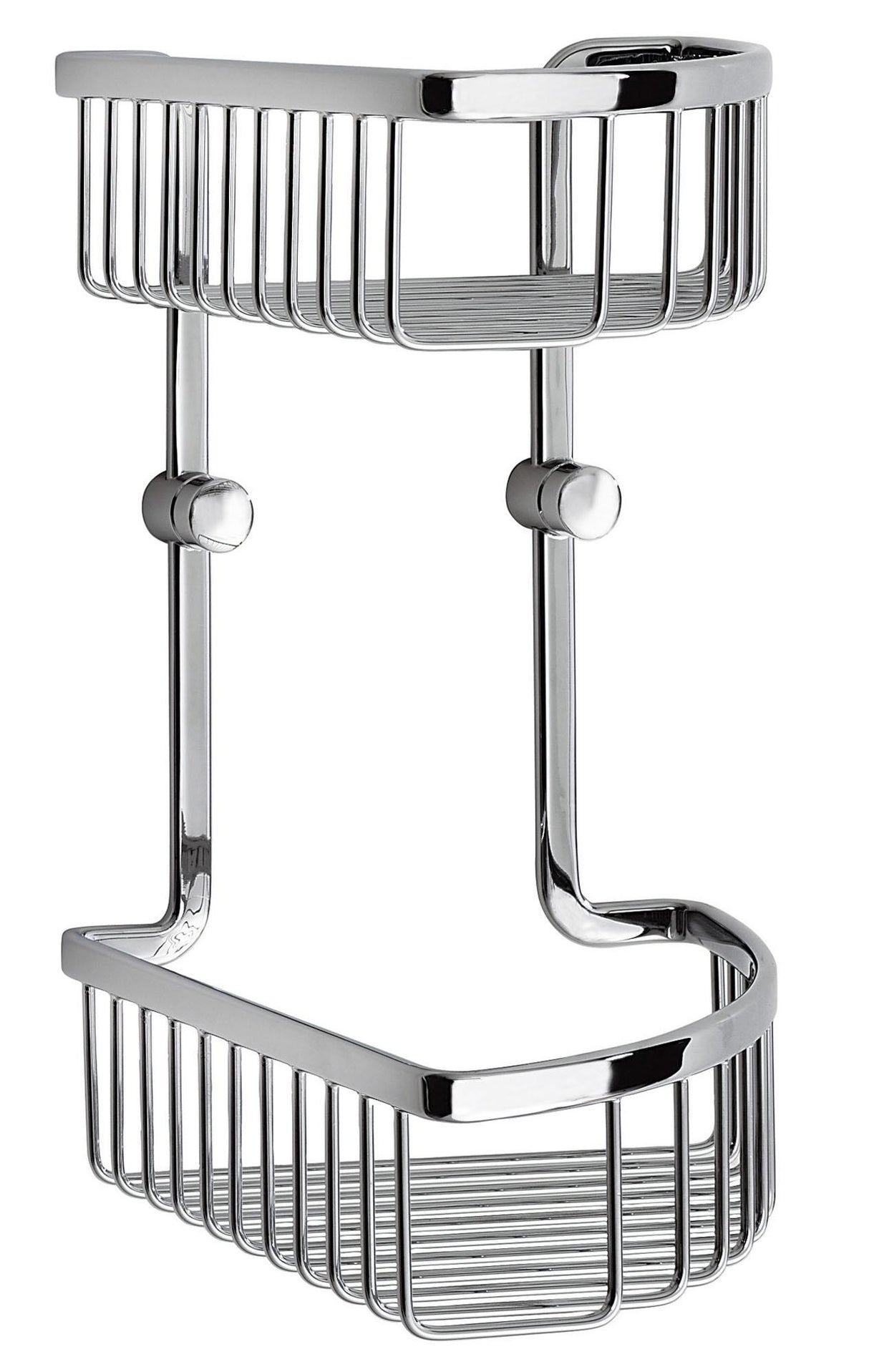 Smedbo Sideline Corner Shower Double Basket in Polished Chrome