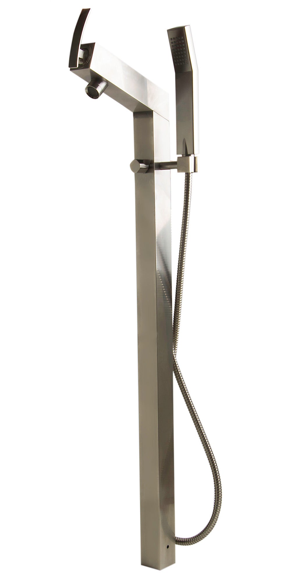 ALFI brand AB2728-BN Brushed Nickel Floor Mounted Tub Filler + Mixer /w additional Hand Held Shower Head
