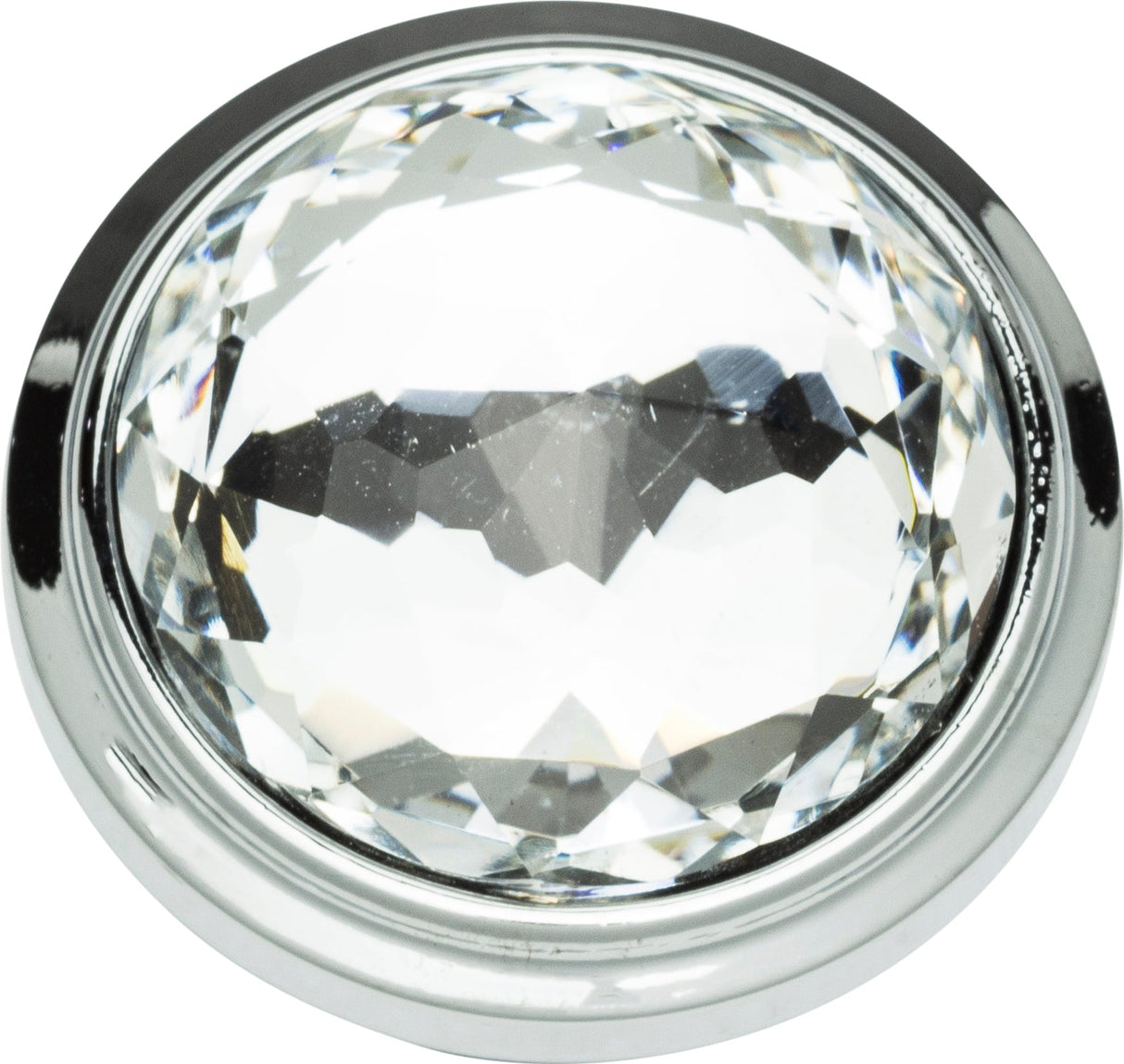 Atlas Homewares Legacy Crystal Round Knob 1 5/16 Inch Polished Chrome