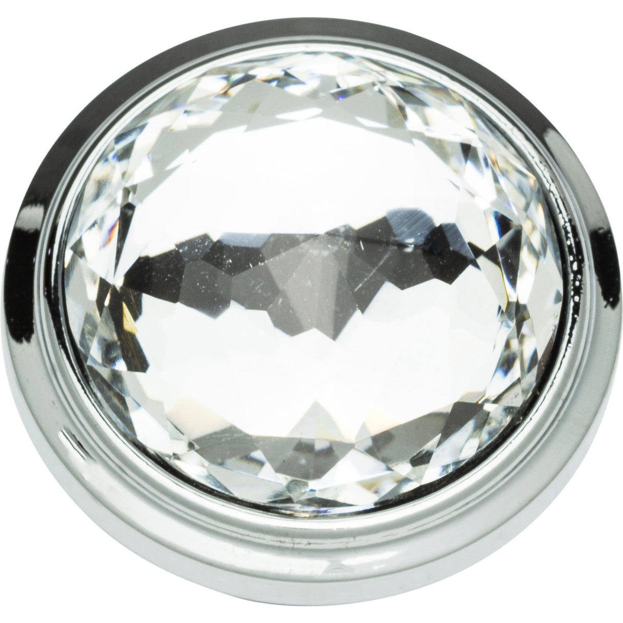 Atlas Homewares Legacy Crystal Round Knob 1 5/16 Inch Polished Chrome