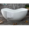 ALFI brand AB9949 66" White Solid Surface Smooth Resin Soaking Bathtub