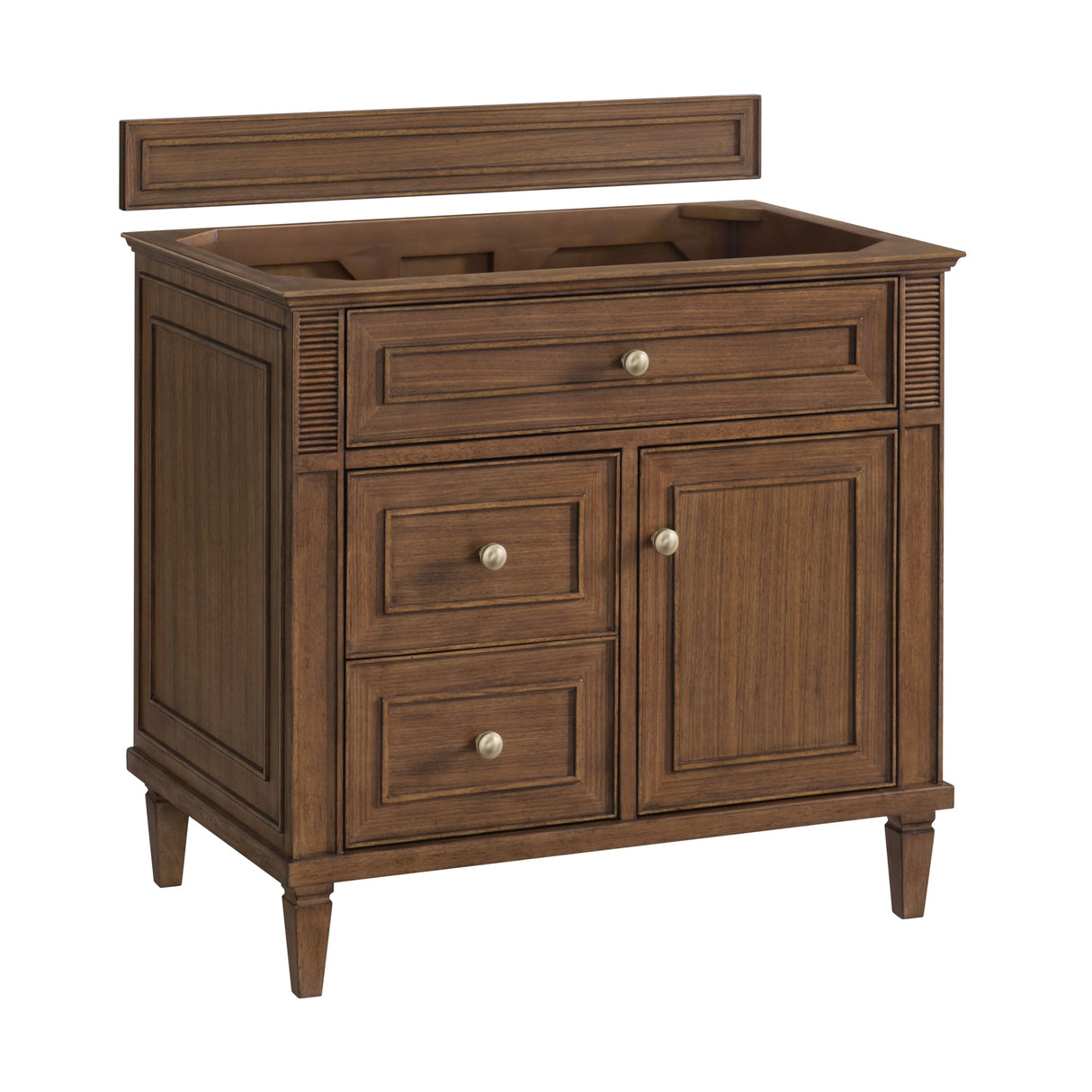 Lorelai 36" Single Vanity, Mid-Century Walnut, w/ 3 CM Phantome Eclos Top