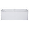 ALFI brand AB8858 59 inch White Rectangular Acrylic Free Standing Soaking Bathtub