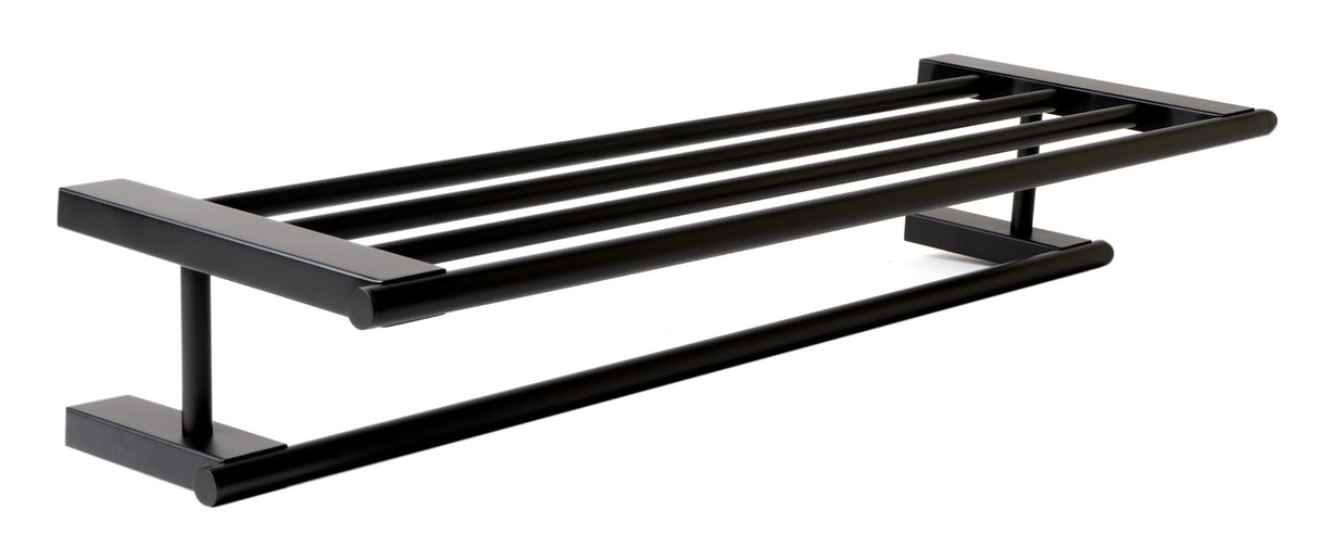 Black Matte 26" Towel Bar & Shelf