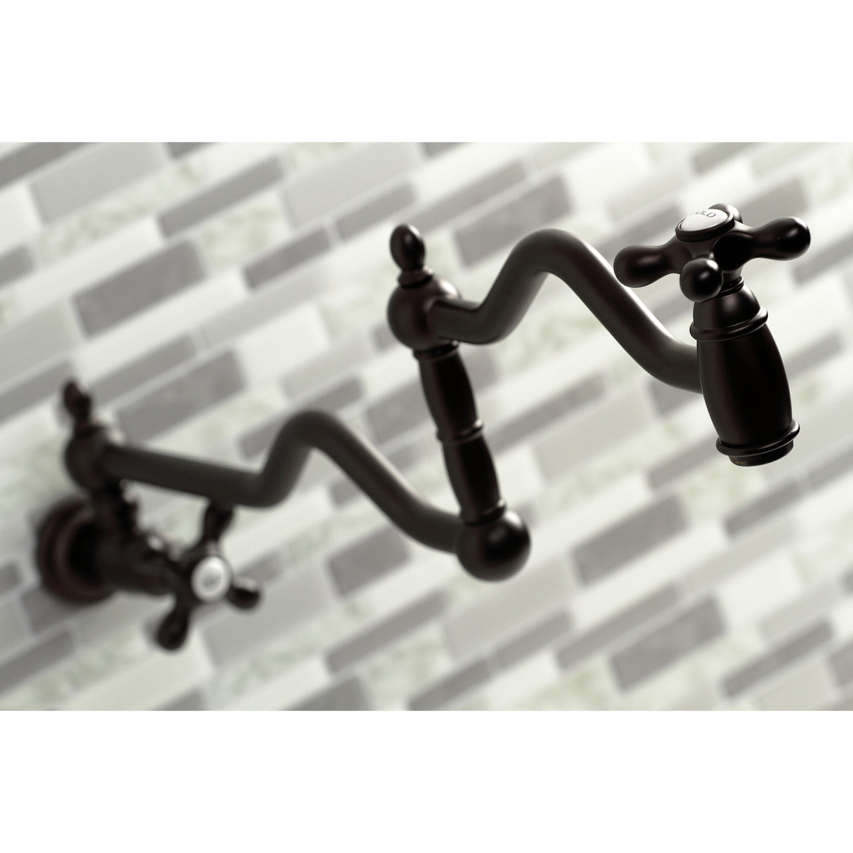 Kingston Brass KS2105AX Heritage Wall Mount Pot Filler, Oil Rubbed Bronze